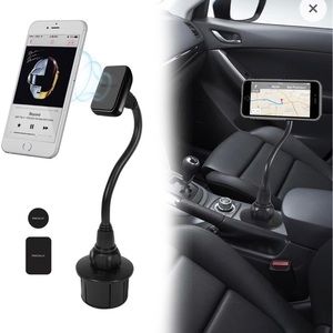 Macally Car Cup Holder Phone Mount with A Flexible Extra Long 8" Neck for iPhone